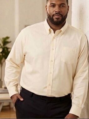 Roundtree & Yorke Gold Label Non-Iron Cotton Dress Shirt 22 37 Tall (5XLT/6XLT)